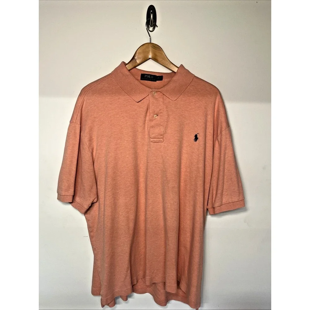 Polo Ralph Lauren 2XB Big Tall Polo Shirt Heathered Salmon / Coral Pink Golf T